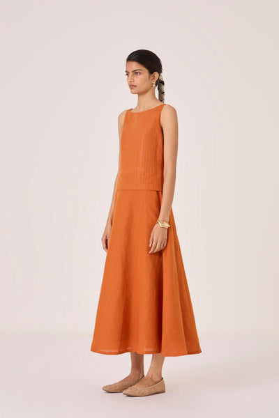 Senaka Tangerine Quilted Dress