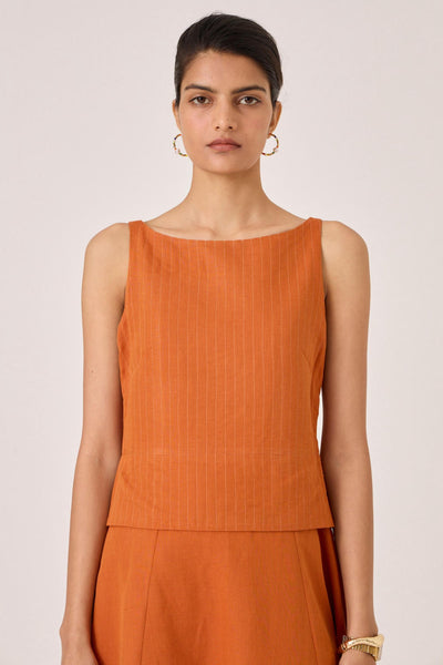 Senaka Tangerine Quilted Dress