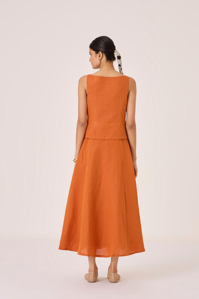 Senaka Tangerine Quilted Dress