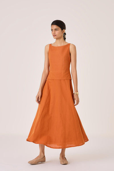 Senaka Tangerine Quilted Dress