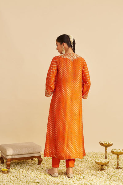 Shezia - Long Chauga With Salwar-Orange