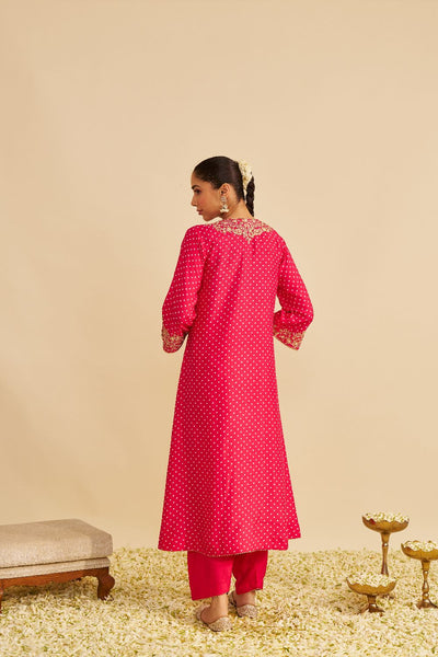 Shezia - Long Chauga With Salwar-Hotpink