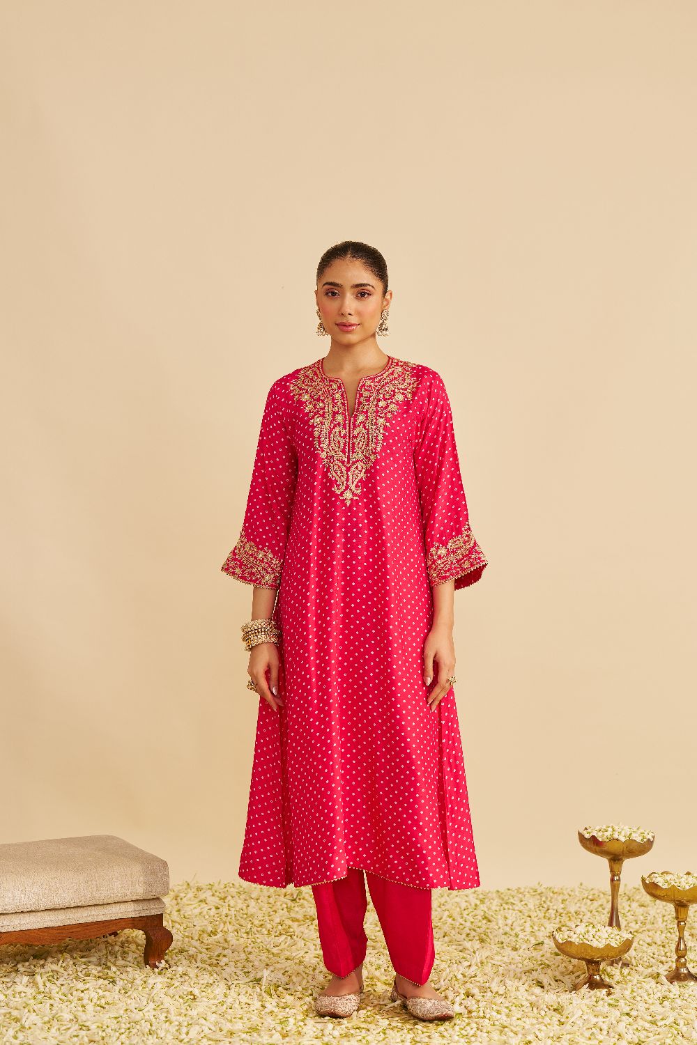 Shezia - Long Chauga With Salwar-Hotpink