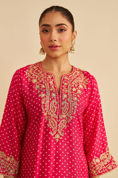 Shezia - Long Chauga With Salwar-Hotpink