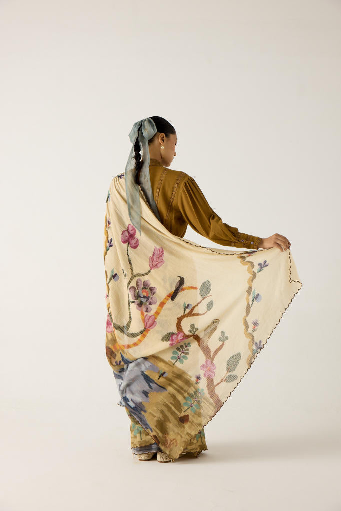 SMOCKED SAREE-SAFARI