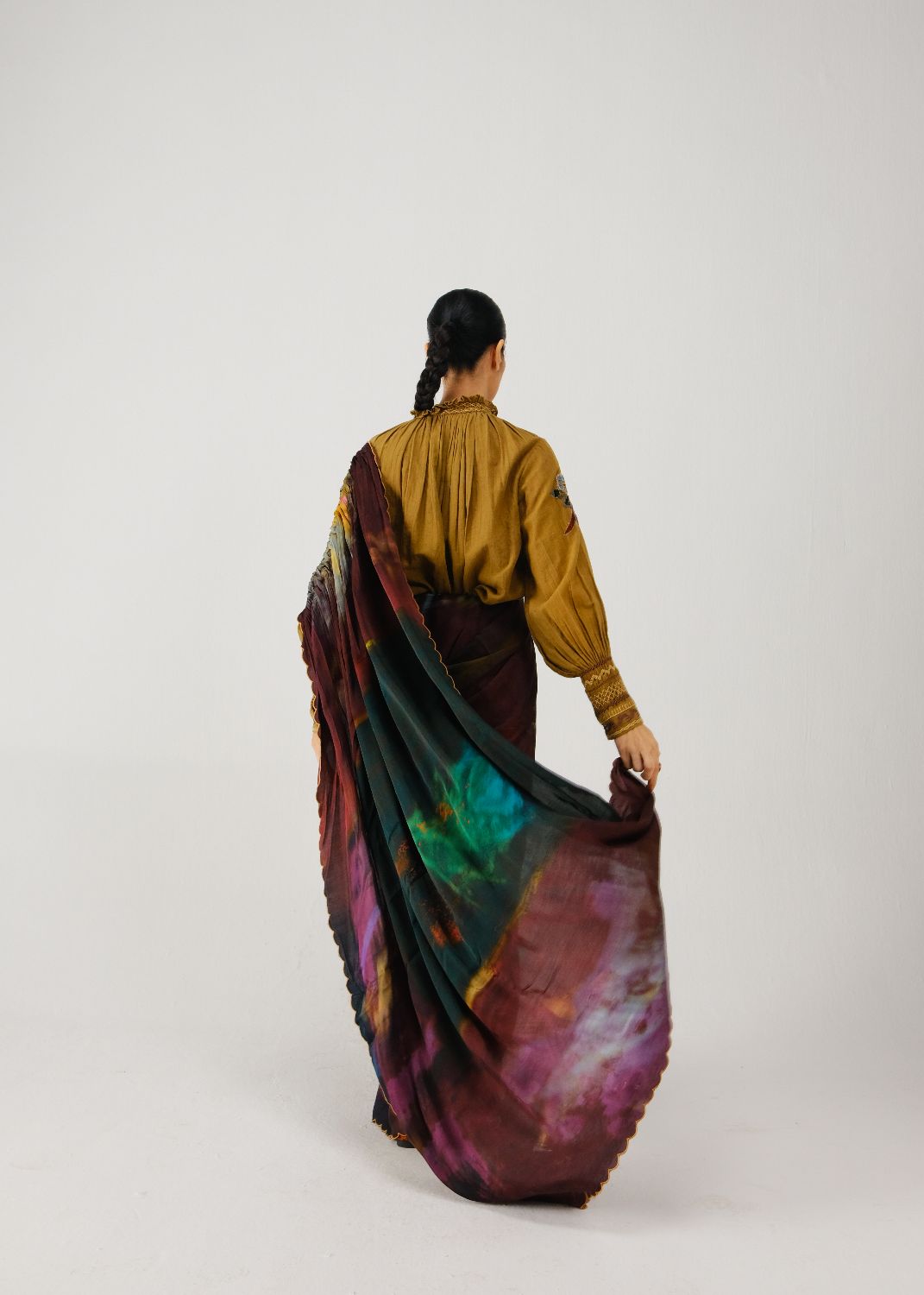 Smocked saree-X-ray