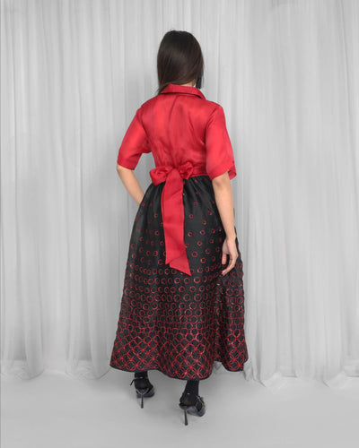 Sora Dress-Red & Black