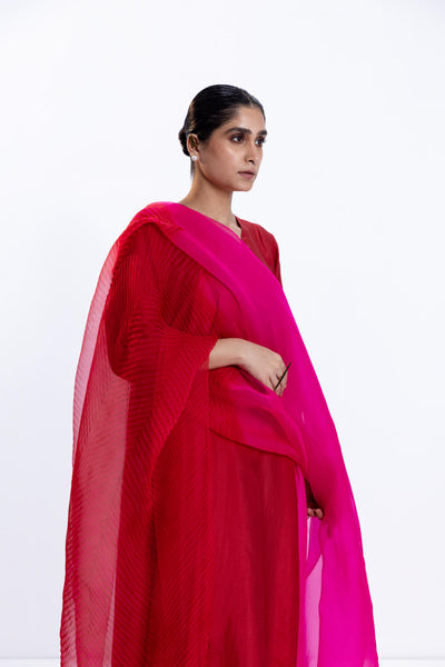 THE SEA DUPATTA - RED/RANI