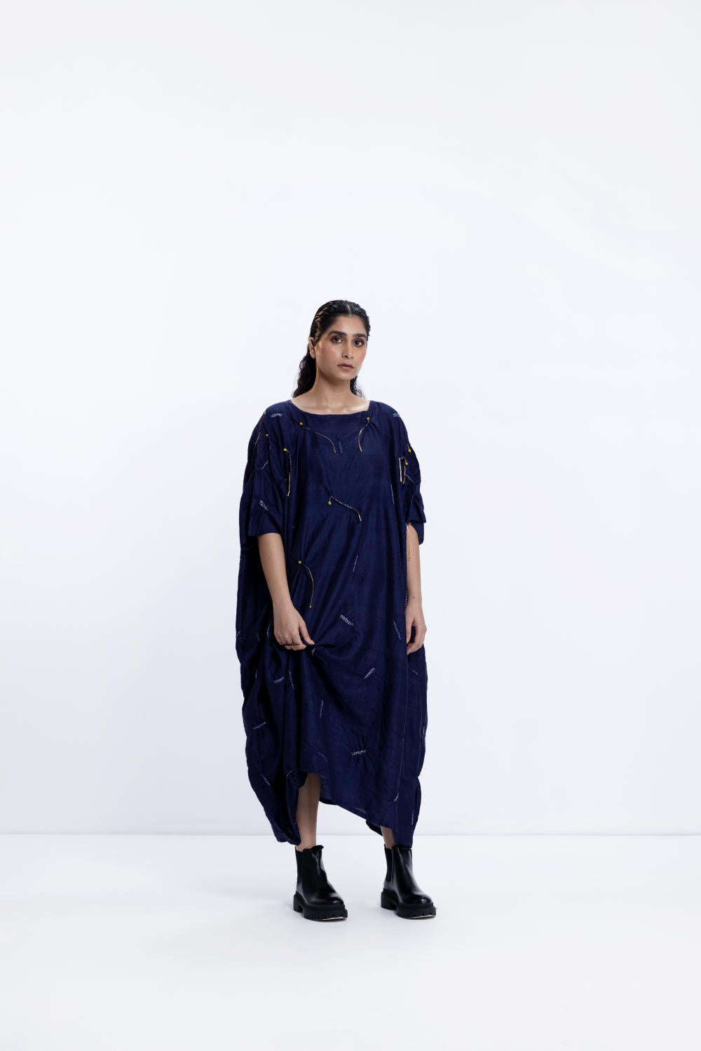 SEA SHELL KAFTAN - NAVY