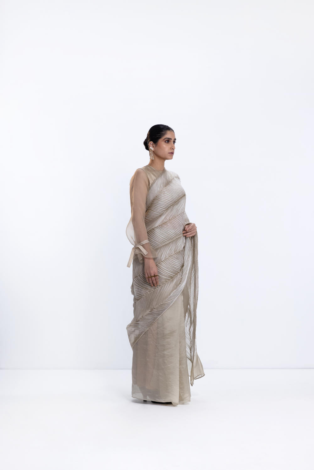 THE SEA SAREE - BEIGE