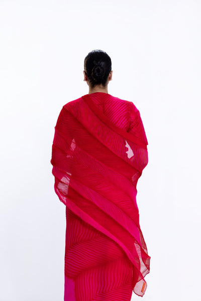 THE SEA SAREE - RANI/RED