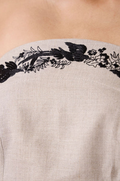 Suhjan Beige Linen Dress