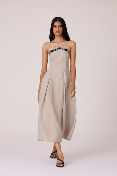 Suhjan Beige Linen Dress