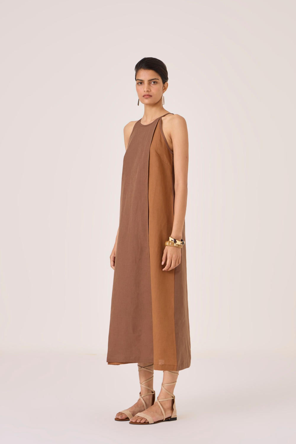 Supun Brown Panelled Dress