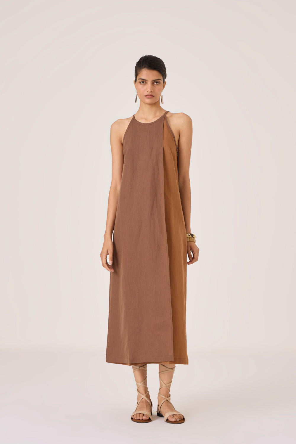 Supun Brown Panelled Dress