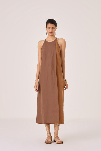 Supun Brown Panelled Dress