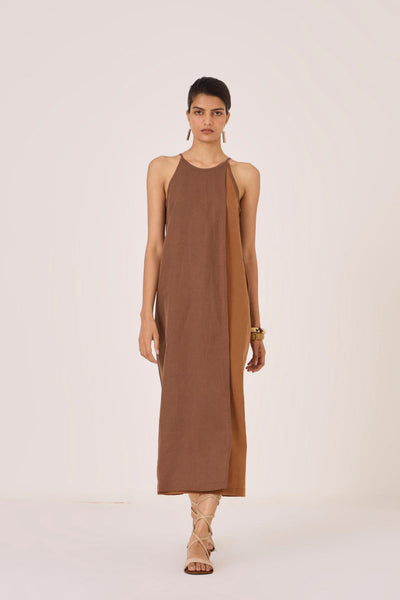 Supun Brown Panelled Dress