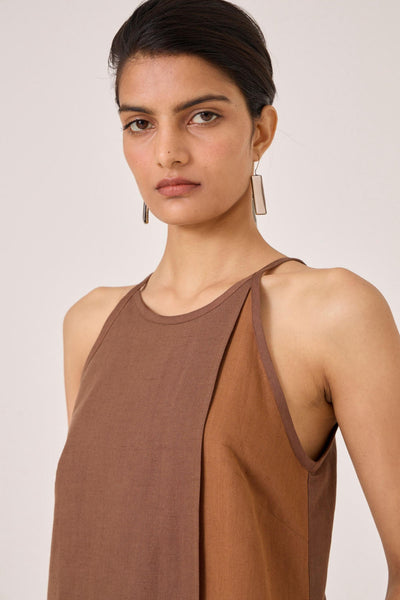 Supun Brown Panelled Dress