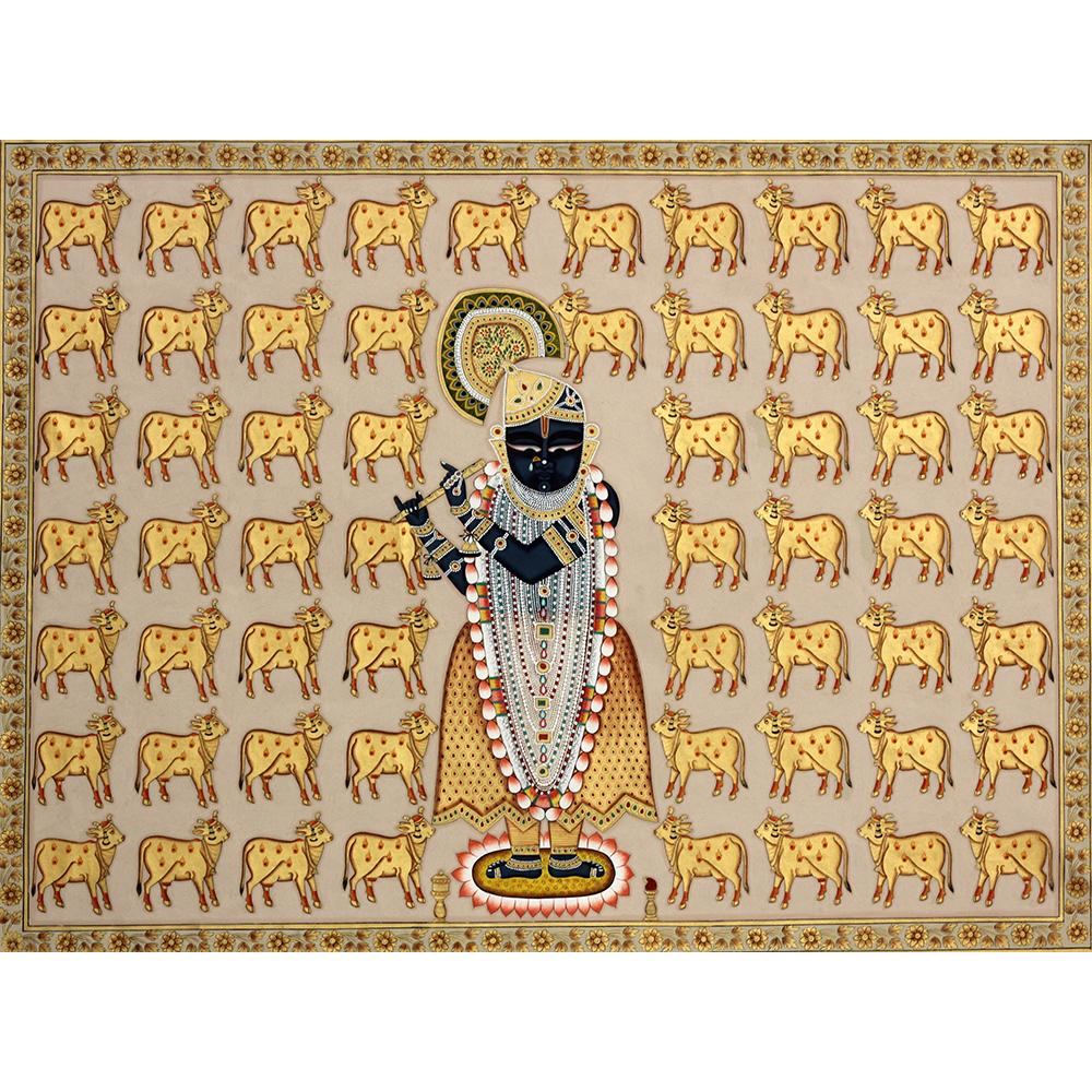 Shrinathji Pichwai Painting (Gold)