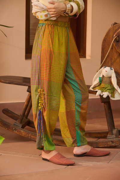 TEX PANT-MULTICOLOR GREEN CHECK