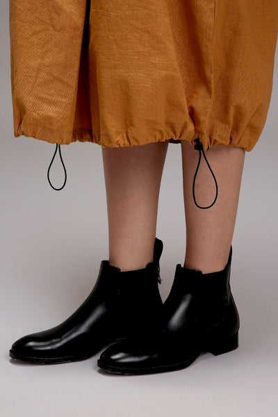 Tan-Brown Elasticated Shirt Dress