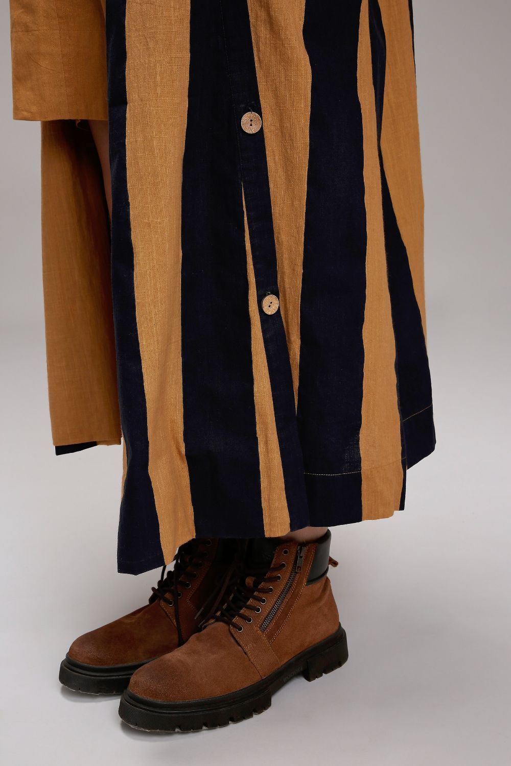 Tan-Brown Jacket & A-Line Shift Dress Set (2 PCS)