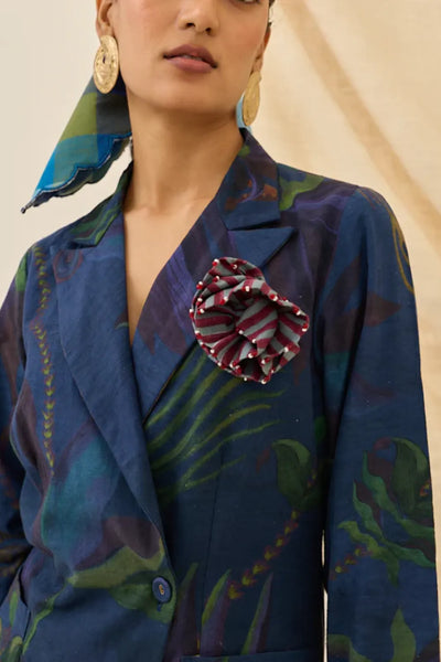 Tara Blazer Set With Corsage