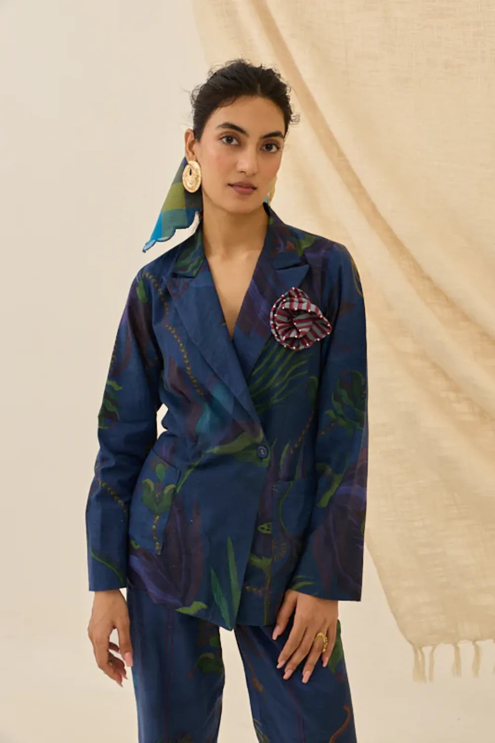 Tara Blazer Set With Corsage