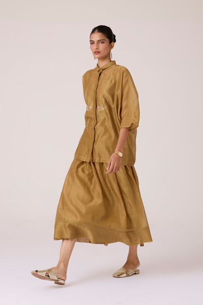 Tereza Yellow Handwoven Wrap Skirt