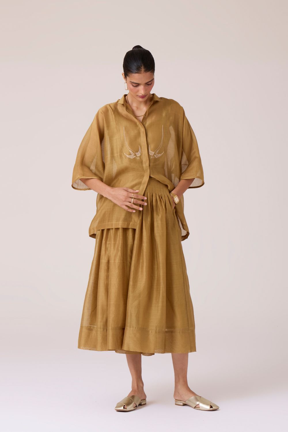 Tereza Yellow Handwoven Wrap Skirt