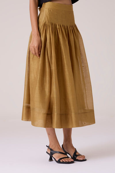Tereza Yellow Handwoven Wrap Skirt