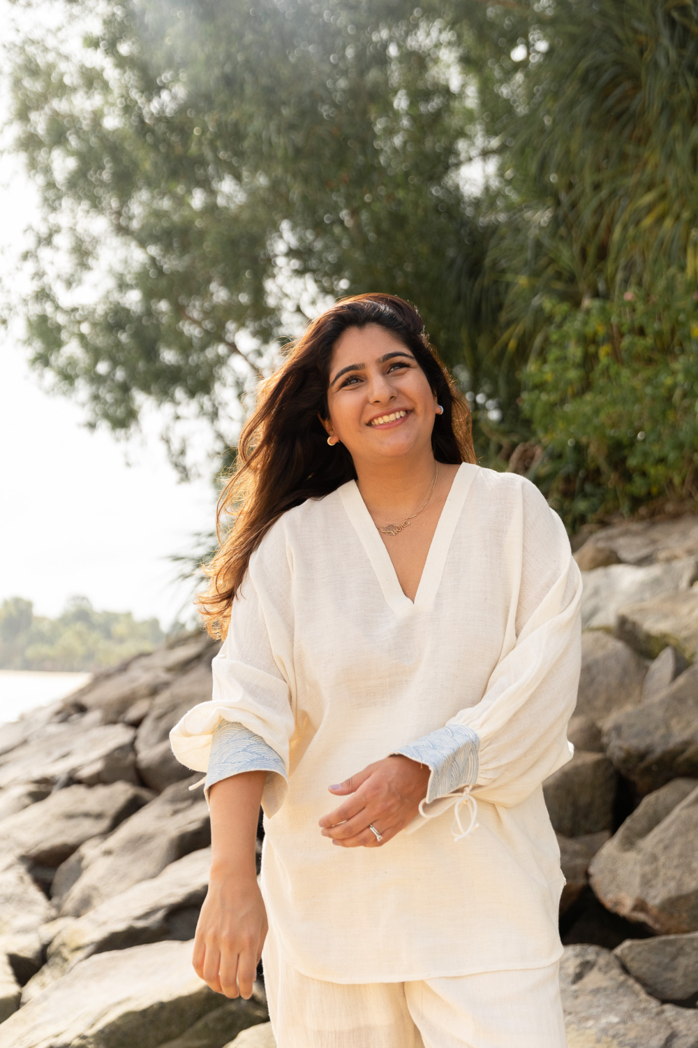 The everyday wavy handwoven organic cotton blouse