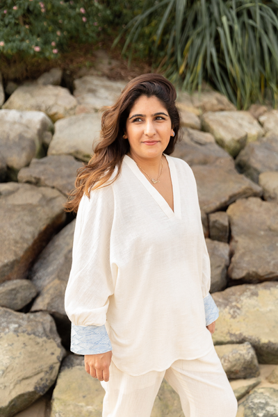 The everyday wavy handwoven organic cotton blouse