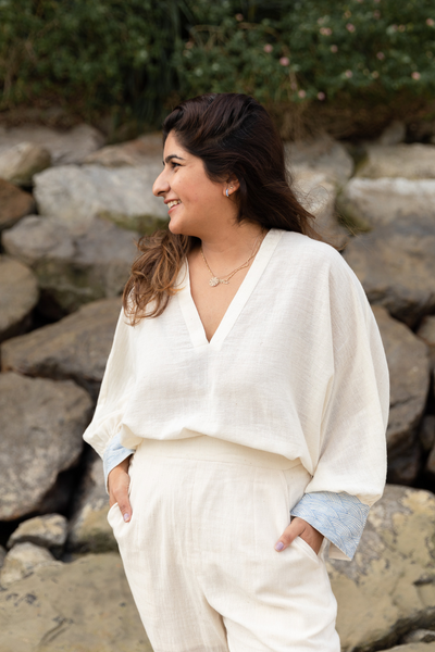 The everyday wavy handwoven organic cotton blouse