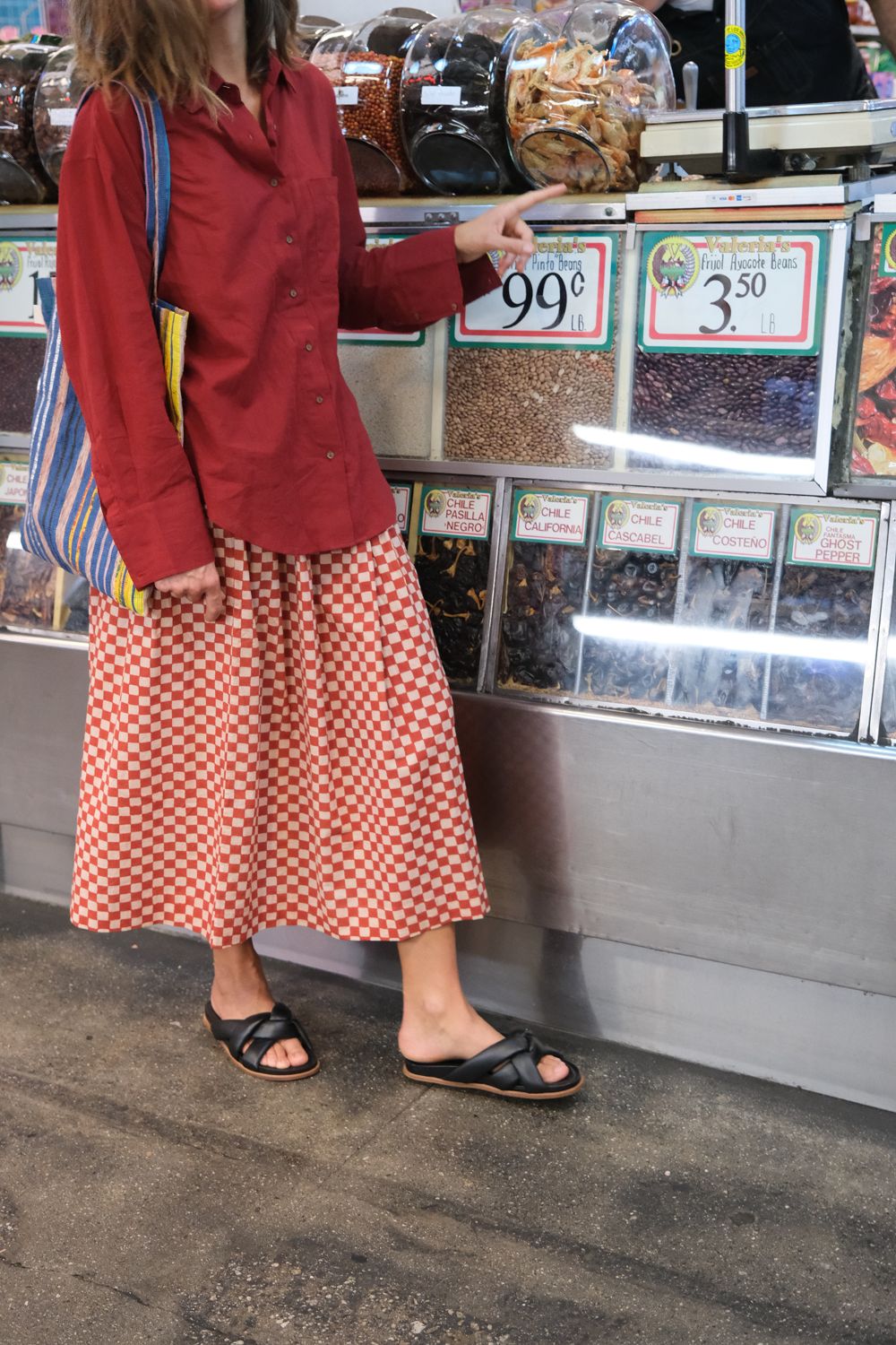 The Market Organic Skirt – Checkerboard Red