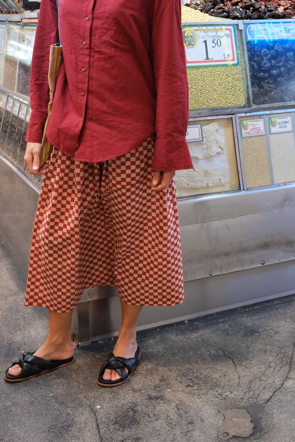 The Market Organic Skirt – Checkerboard Red