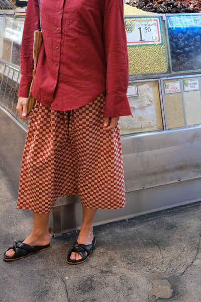 The Market Organic Skirt – Checkerboard Red