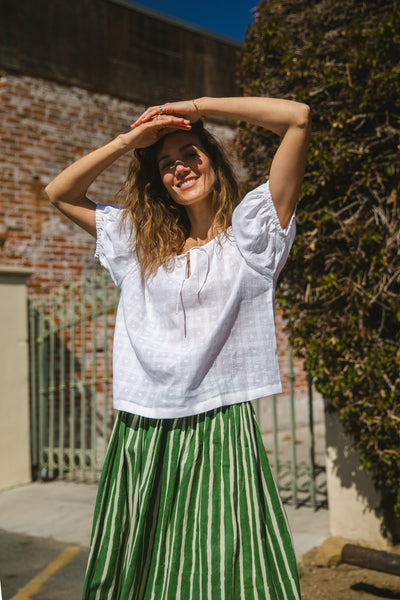 The Mary Top-White