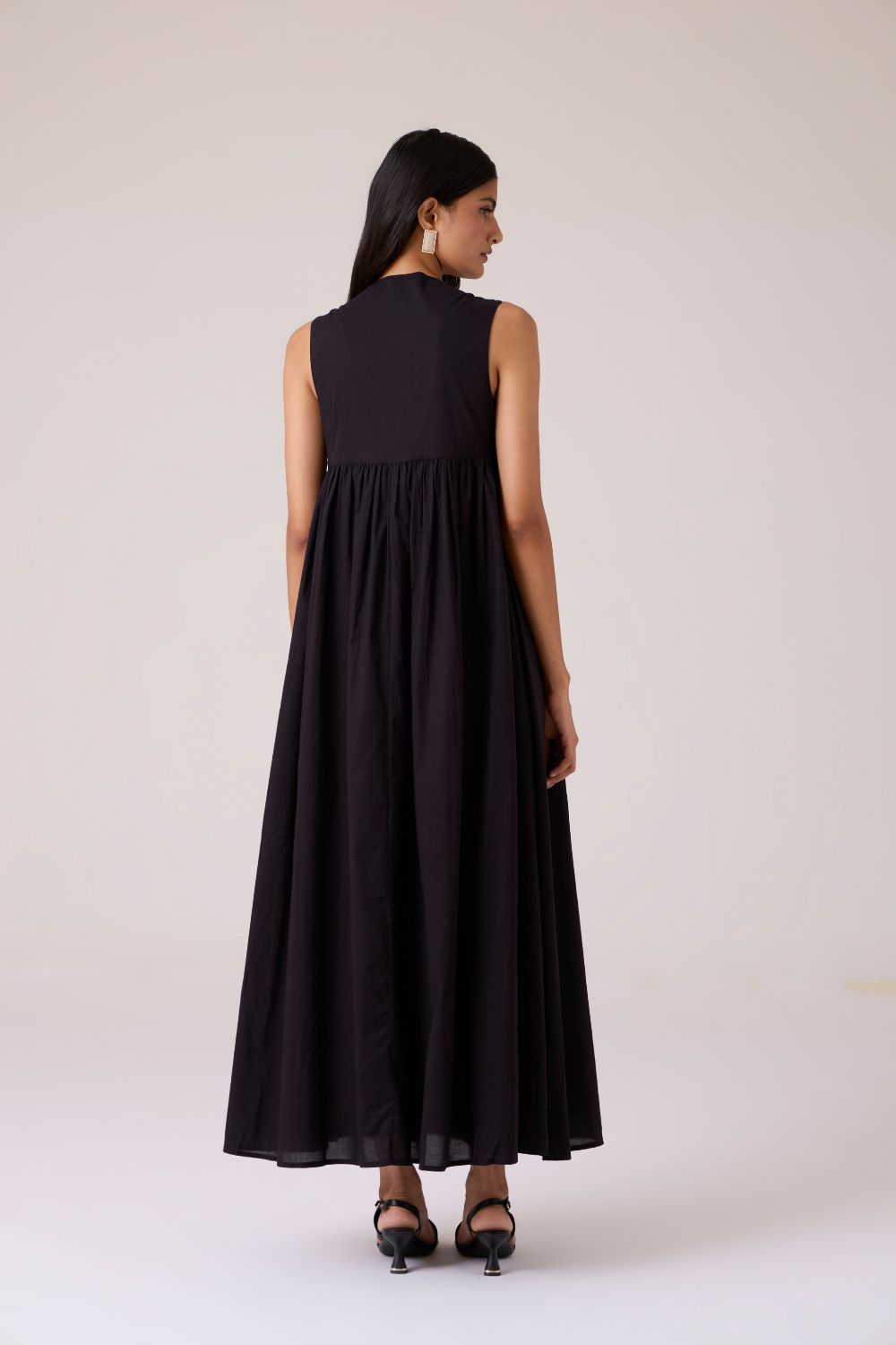 Themis Black Embroidered Dress