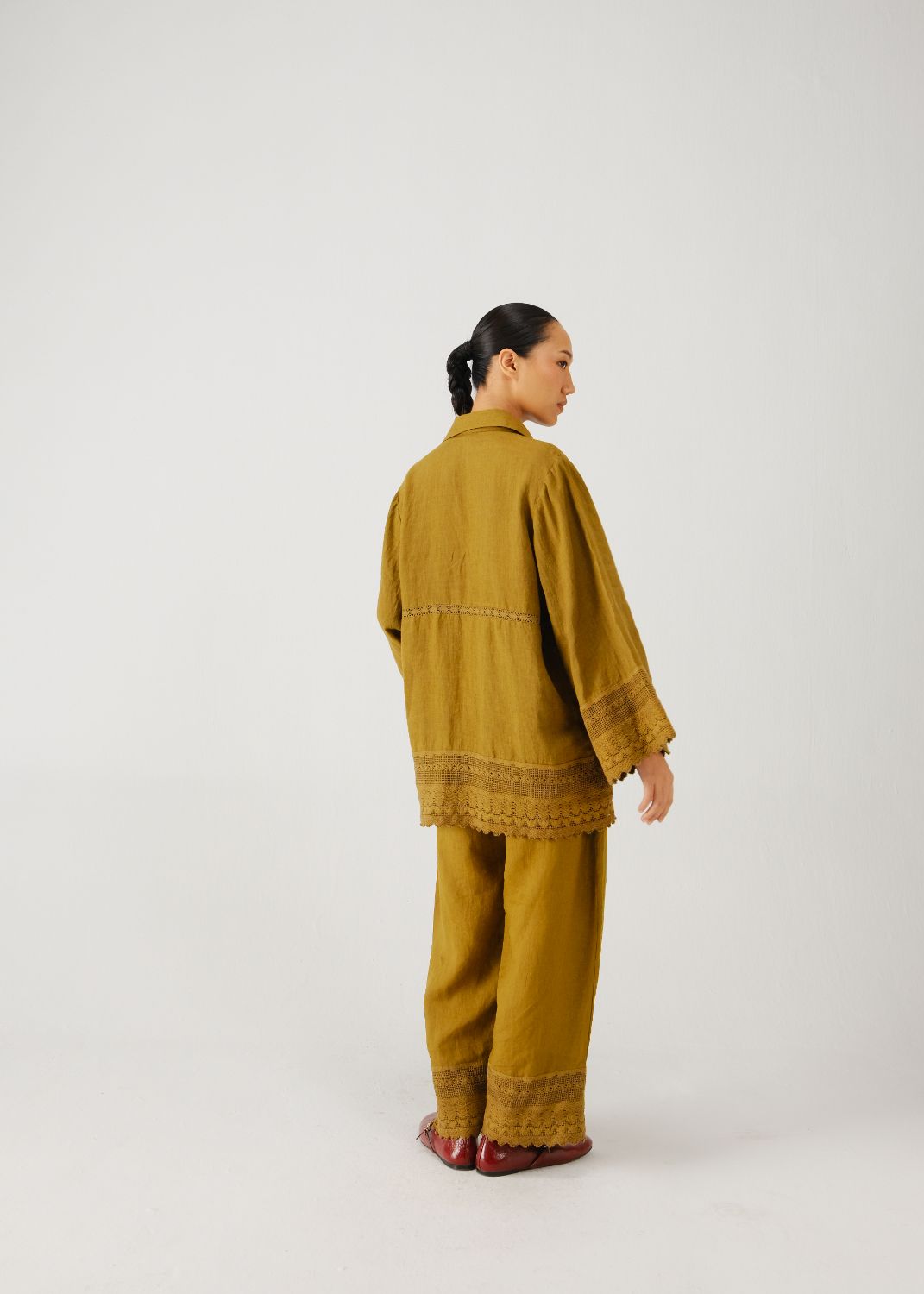 Tie up set-Olive parrot emb.