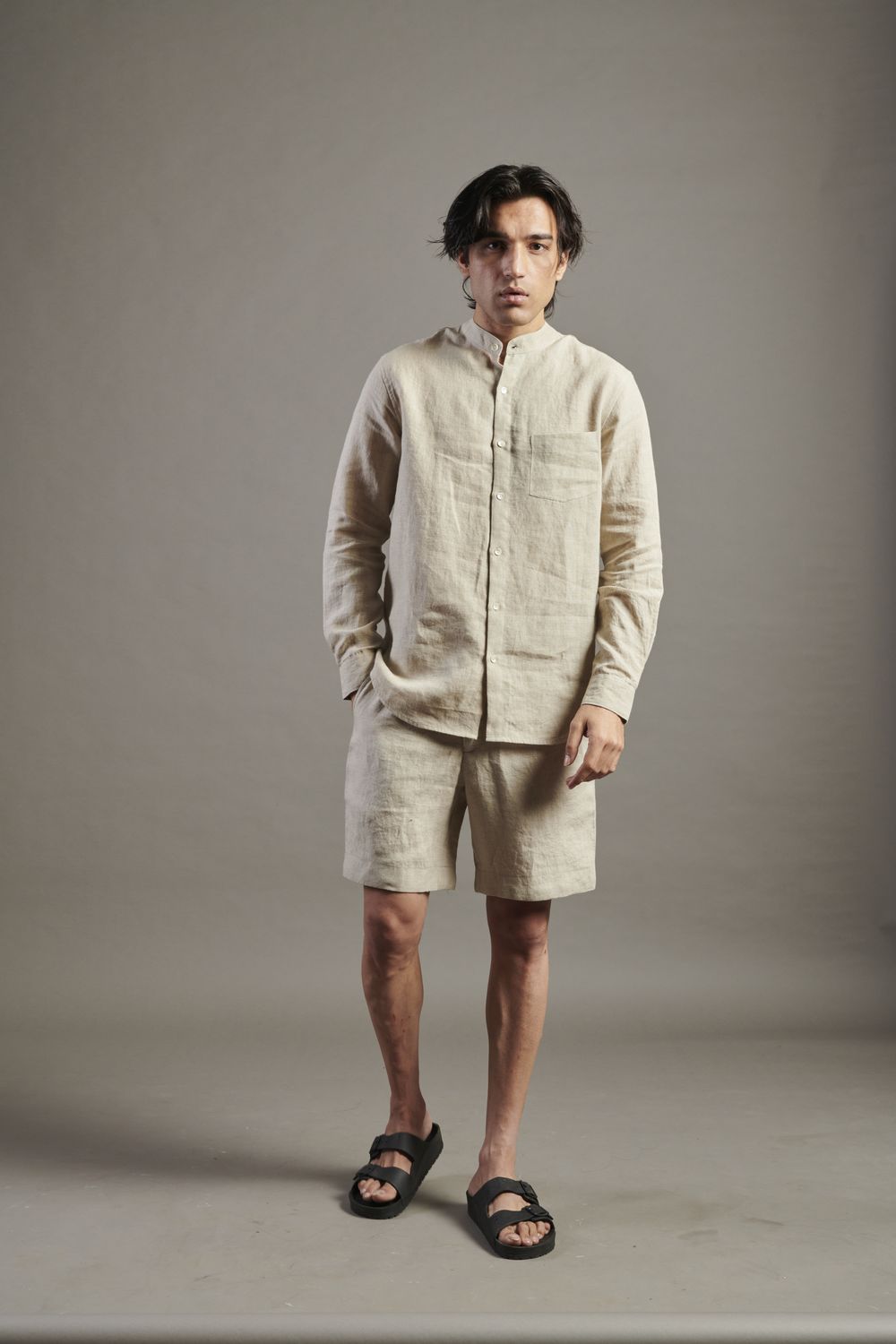 Undyed Linen Golf Shorts