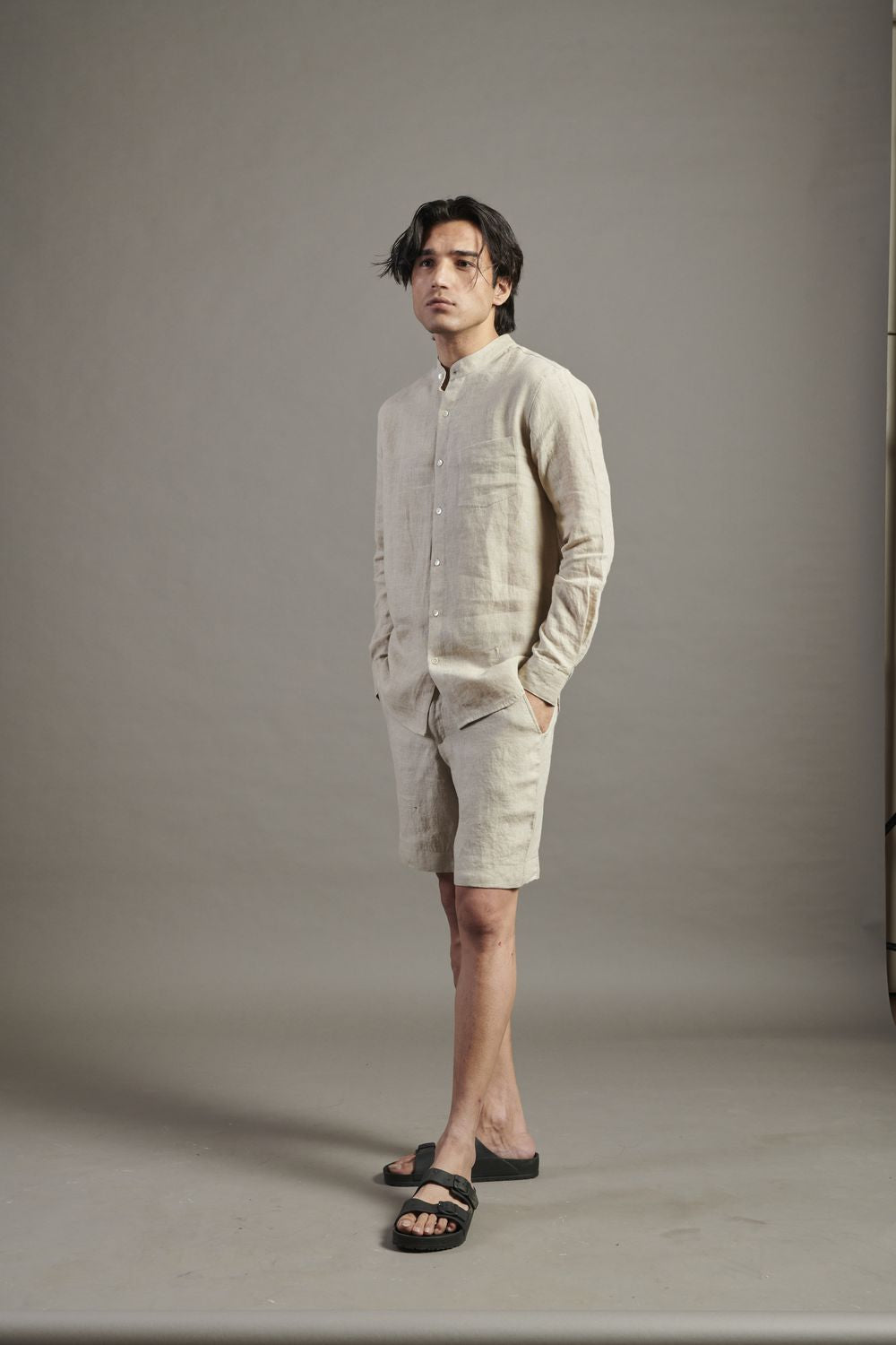 Undyed Linen Golf Shorts