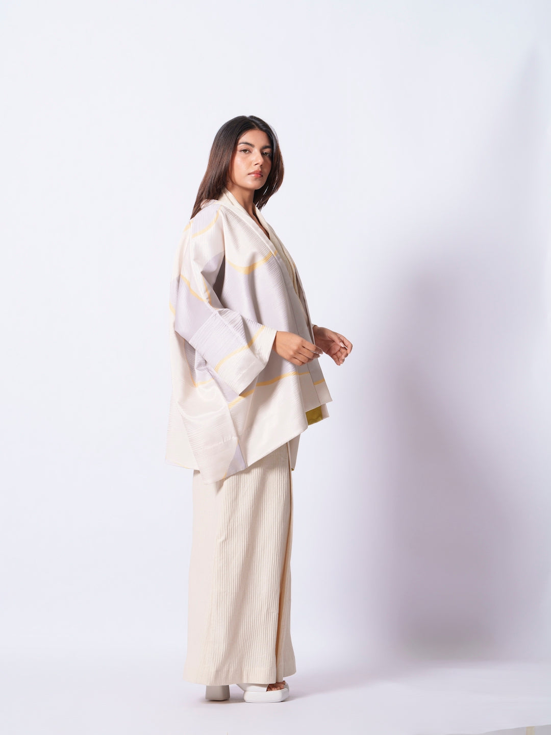 Unity Kimono (Ivory + yellow + Grey)-Ech/Un/Ov/GrYeIv