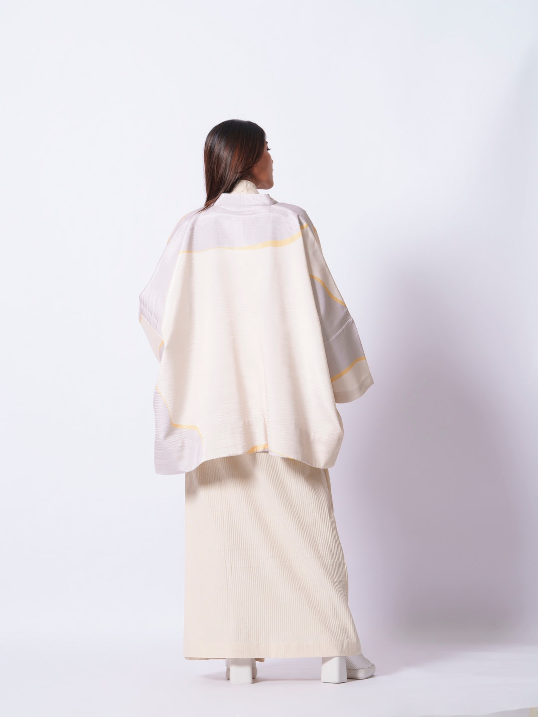 Unity Kimono (Ivory + yellow + Grey)-Ech/Un/Ov/GrYeIv