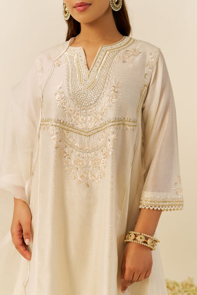 Aiza - Short Chauga With Salwar-Daisy Ivory