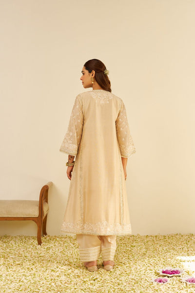Maaroofa - Long Chauga With Salwar-Beige