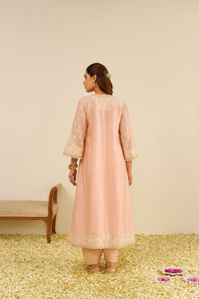Maaroofa - Long Chauga With Salwar-Off Rose