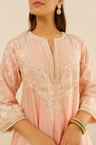 Maaroofa - Long Chauga With Salwar-Off Rose