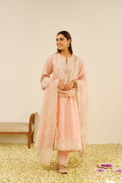 Maaroofa - Long Chauga With Salwar-Off Rose