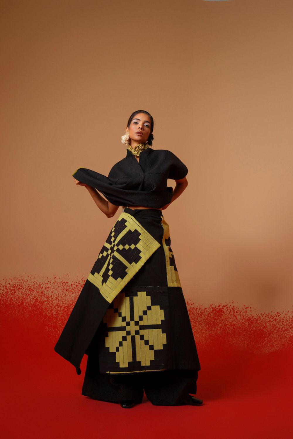 Ember Skirt-Black + Lime